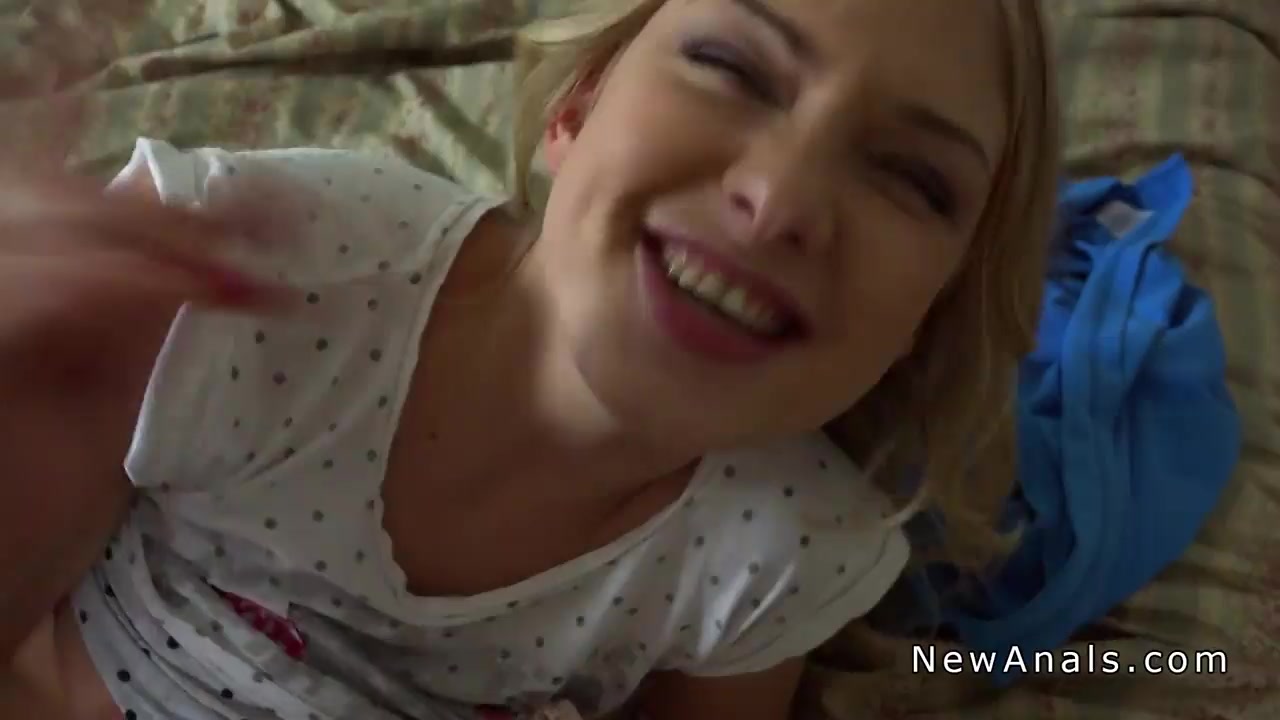 Blonde asshole in reverse position